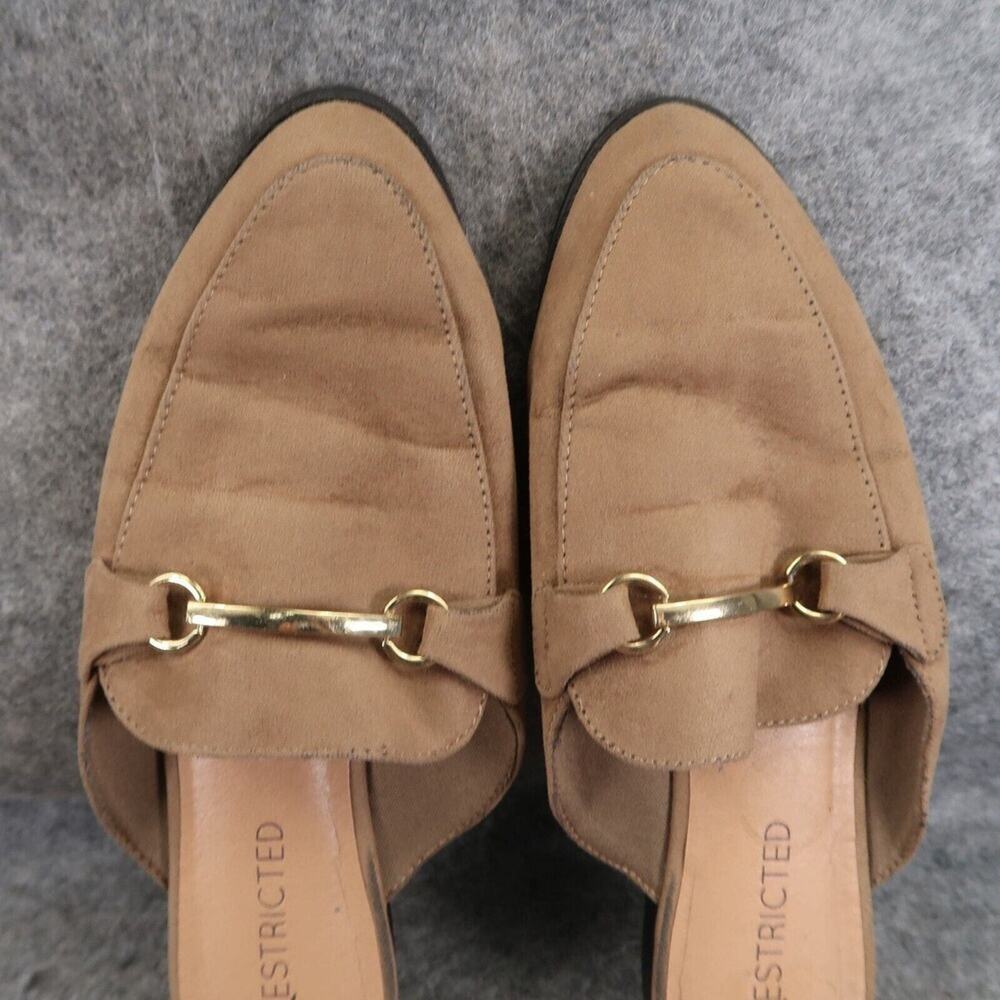 Restricted Shoes Womens 8 Mule Flats Slip On Classic Brown Casual Lifestyle - Picture 8 of 13